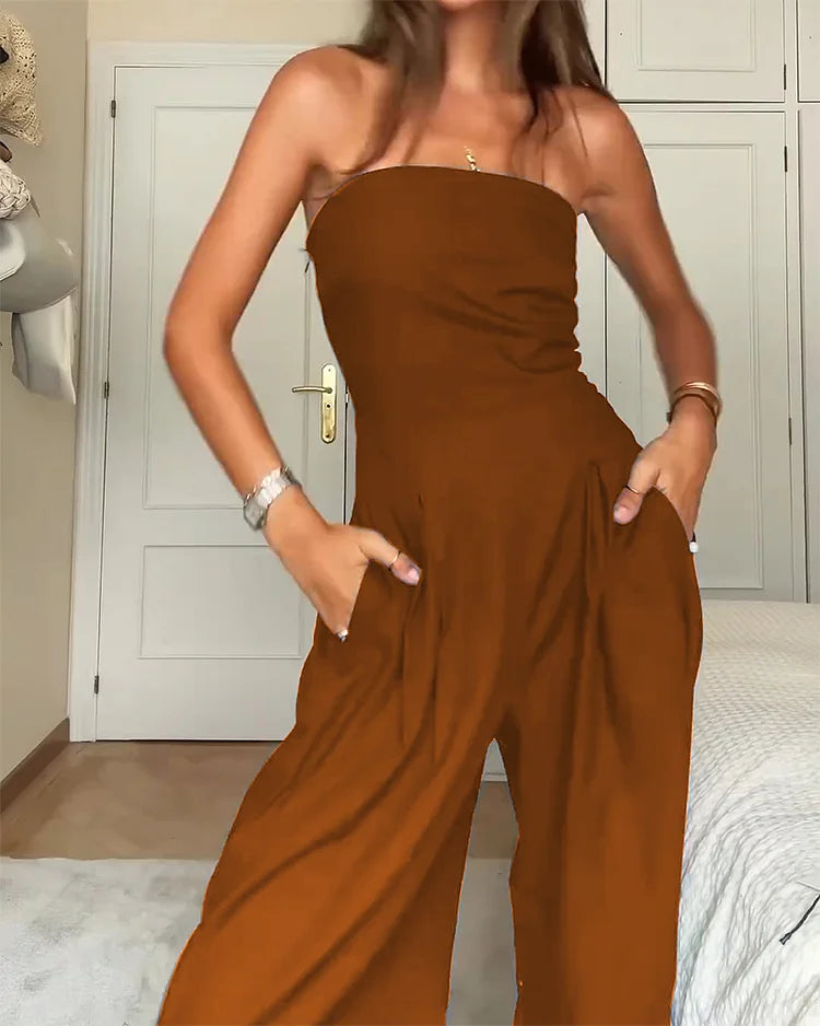 Braidy | Elegant Strapless Jumpsuit