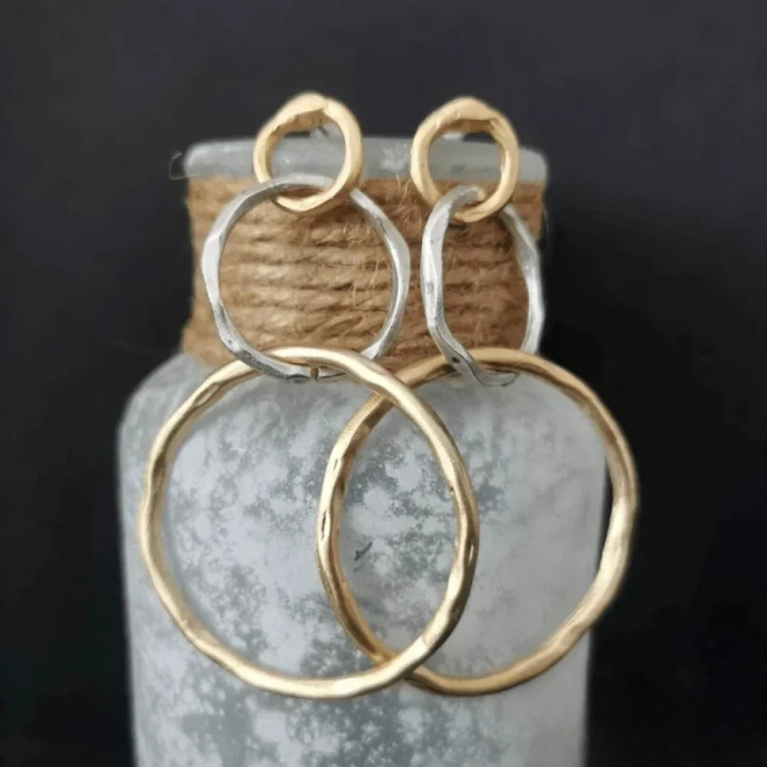 Vintage Gold and Silver Hoop Earrings