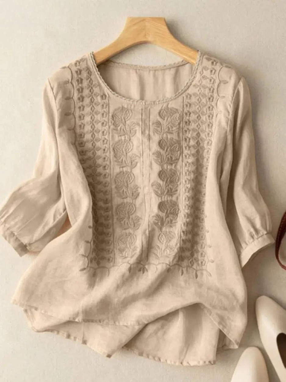 Flor - Embroidered Cotton Boho Blouse