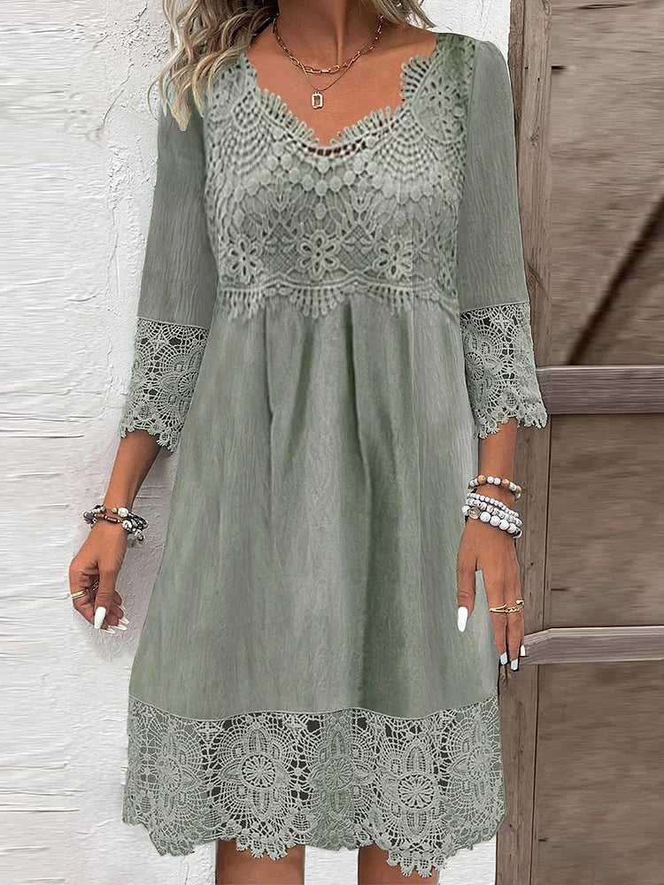 Sage | Timeless Lace Midi Dress