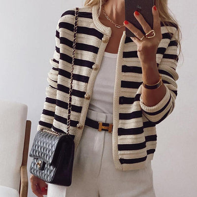 LORRAINE | COMFORTABLE STRIPED CARDIGAN