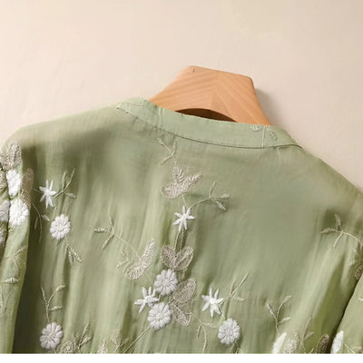 Emily | Embroidered Flower Top