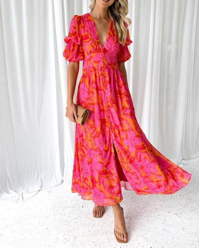 DERANA - ROSE RED MAXI DRESS