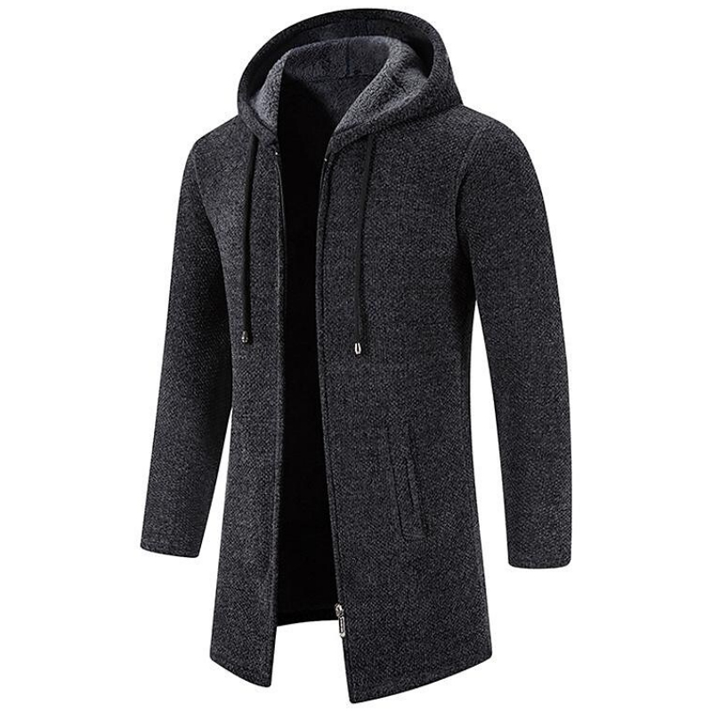 TYRON | MID-LENGTH HOODED WOOL JACKET