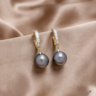 Luxury Earrings with Pearl and Zirconia