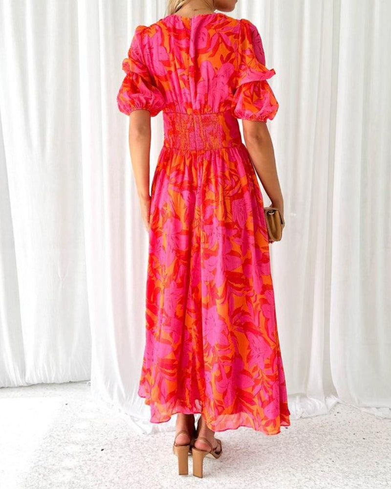 DERANA - ROSE RED MAXI DRESS