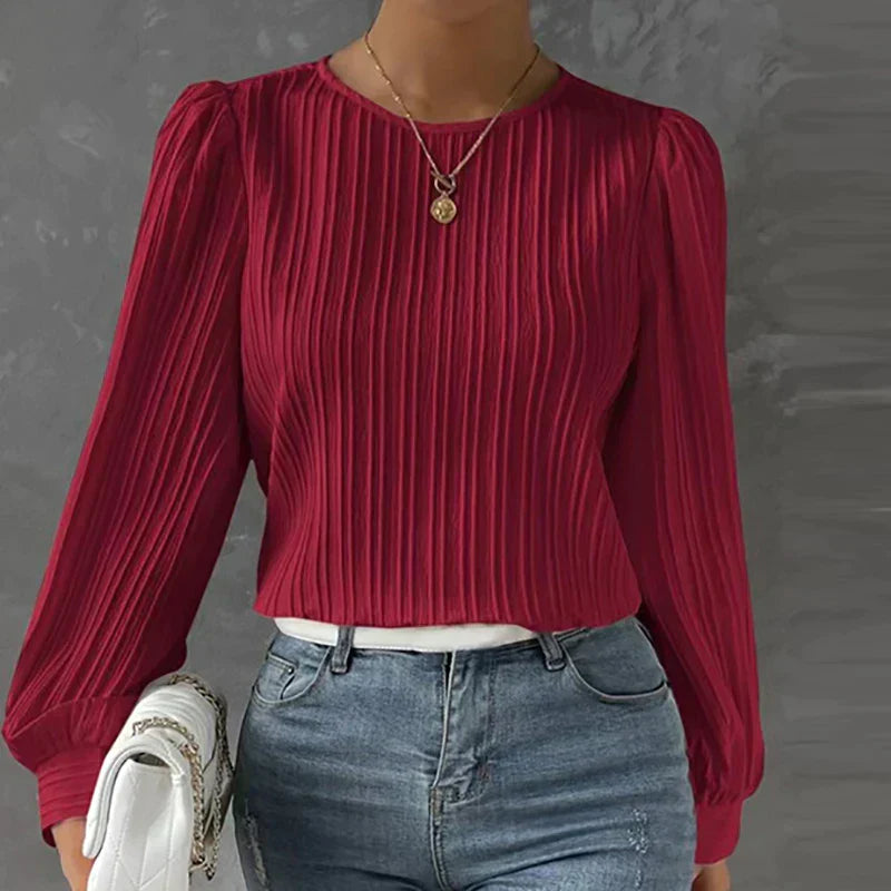 SAVANNAH | LONG-SLEEVED PLEATED BLOUSE