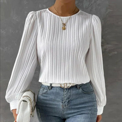 SAVANNAH | LONG-SLEEVED PLEATED BLOUSE