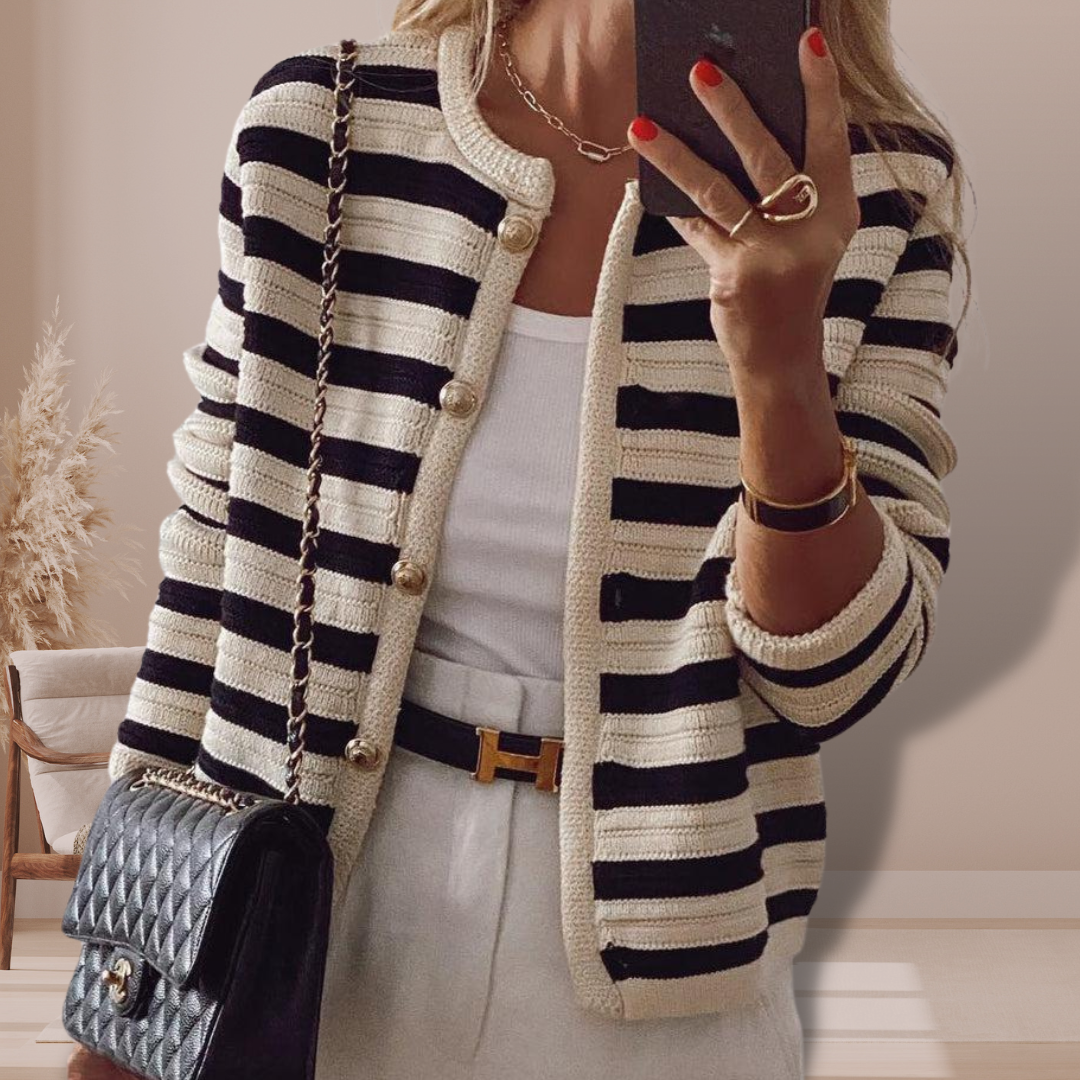 LORRAINE | COMFORTABLE STRIPED CARDIGAN