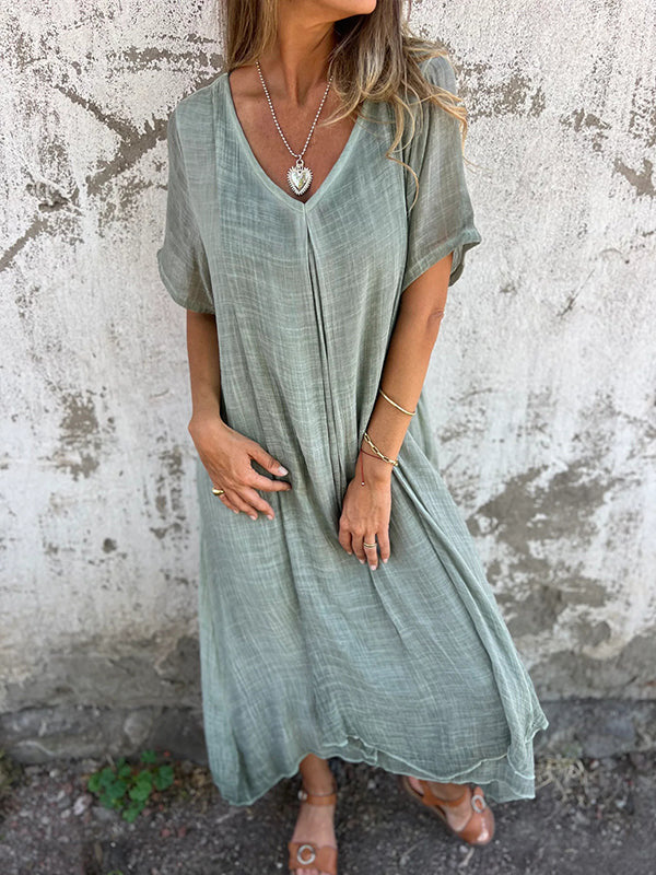 Elisabetta  - Casual V-Neck Dress