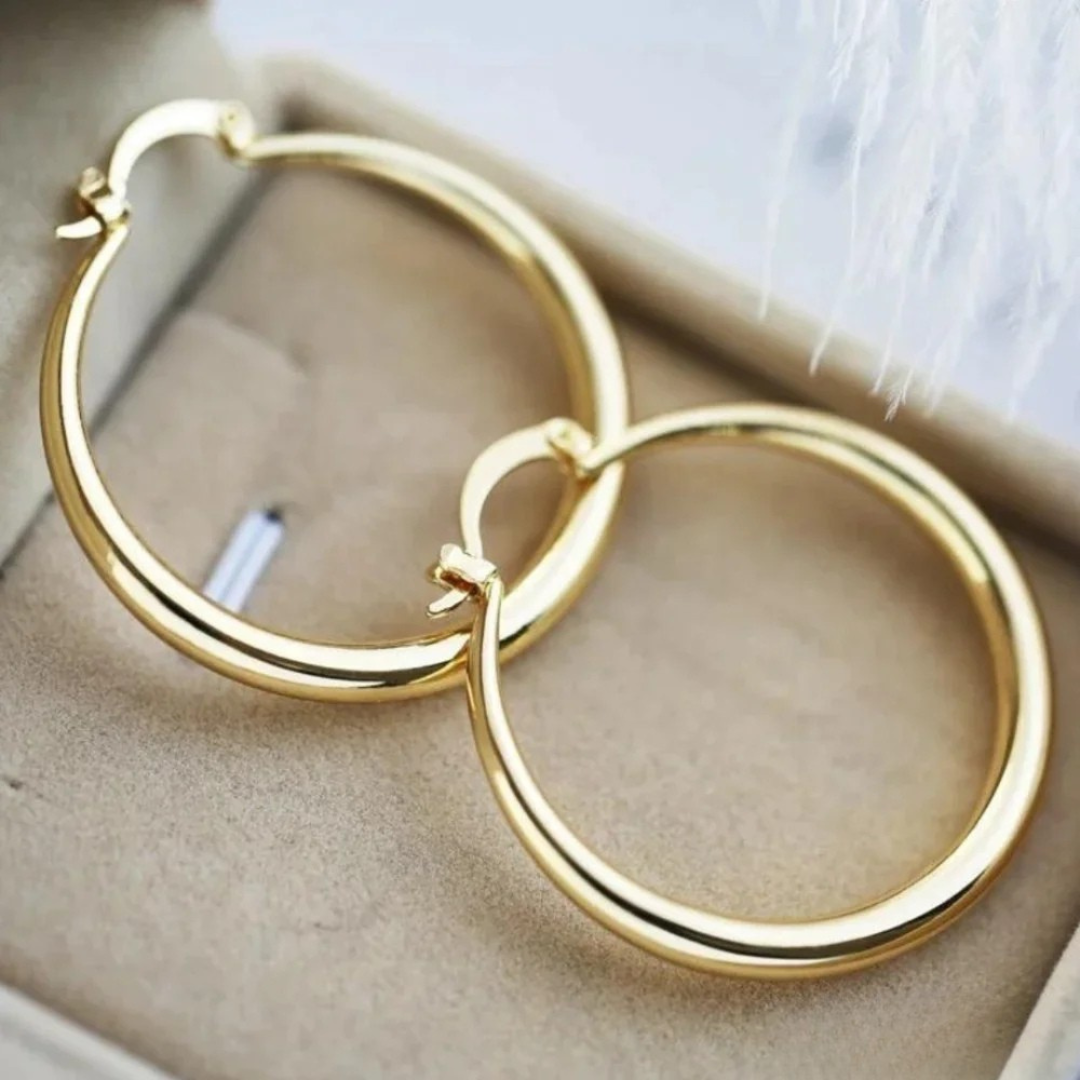 Large Golden Hoop Earrings