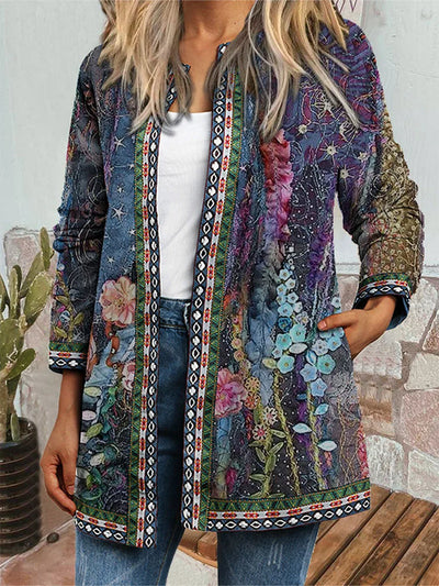 Hannah | Retro Style Printed Cardigan