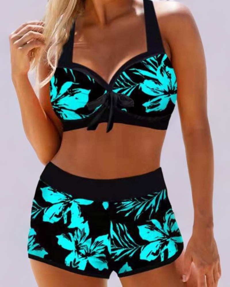 Sherrie - High-Waisted Swimsuit with Floral Print