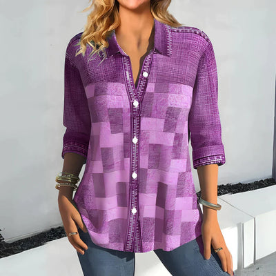 AMELY | CASUAL CHECKERED BLOUSE