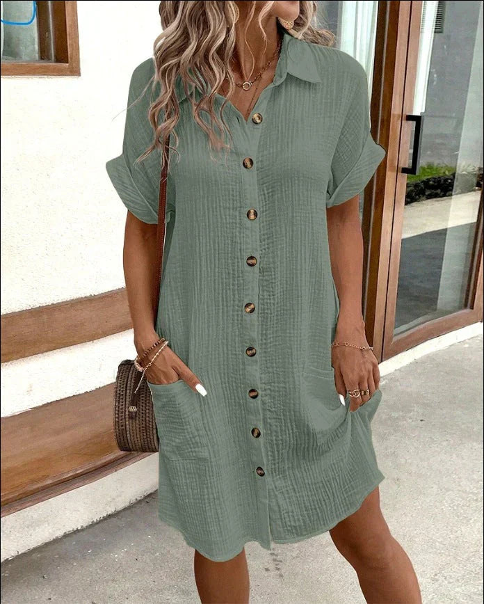 Andrea™ | Button-down Shirt Dress