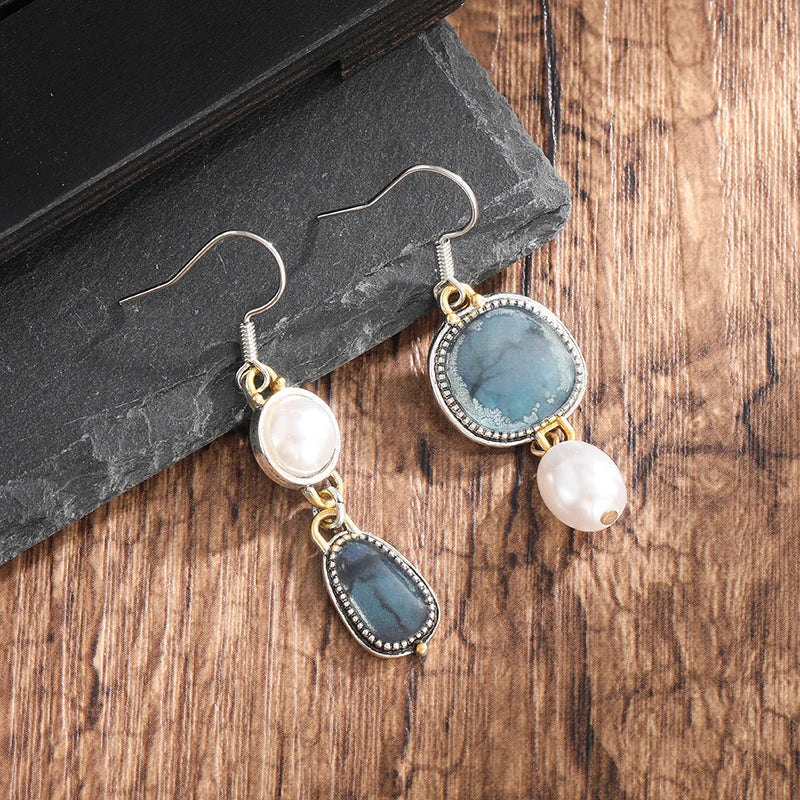 Vintage Blue Stone Earrings