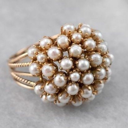 Ring with Inlaid Pearls