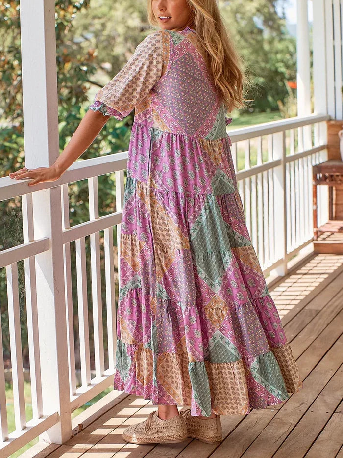 ROMY -  Bohemian Print Maxi Dress