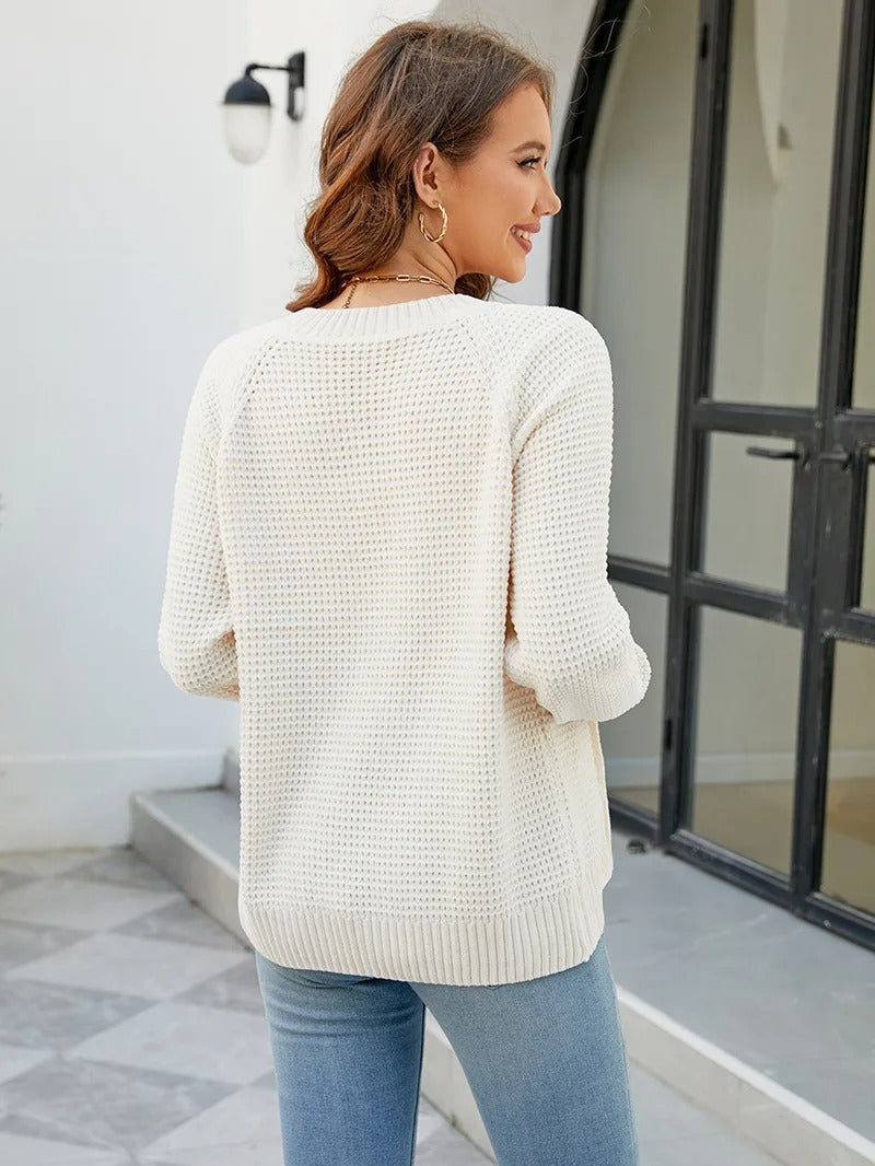 Eleanor | Waffle Cardigan