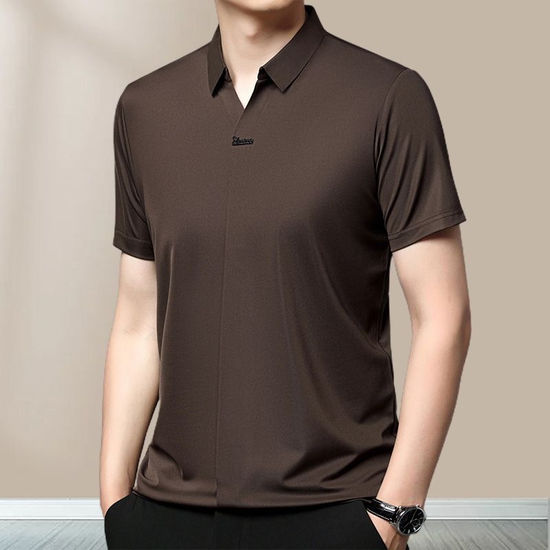 POLO | MEN'S CASUAL T-SHIRT WITH BREATHABLE, WRINKLE-FREE LAPELS