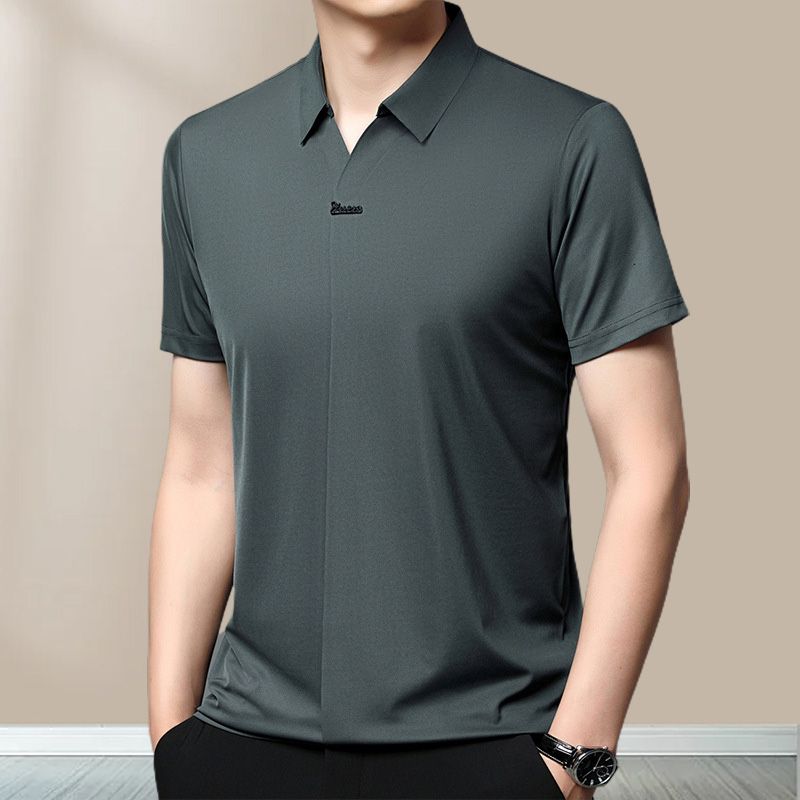 POLO | MEN'S CASUAL T-SHIRT WITH BREATHABLE, WRINKLE-FREE LAPELS