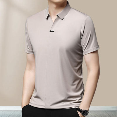 POLO | MEN'S CASUAL T-SHIRT WITH BREATHABLE, WRINKLE-FREE LAPELS