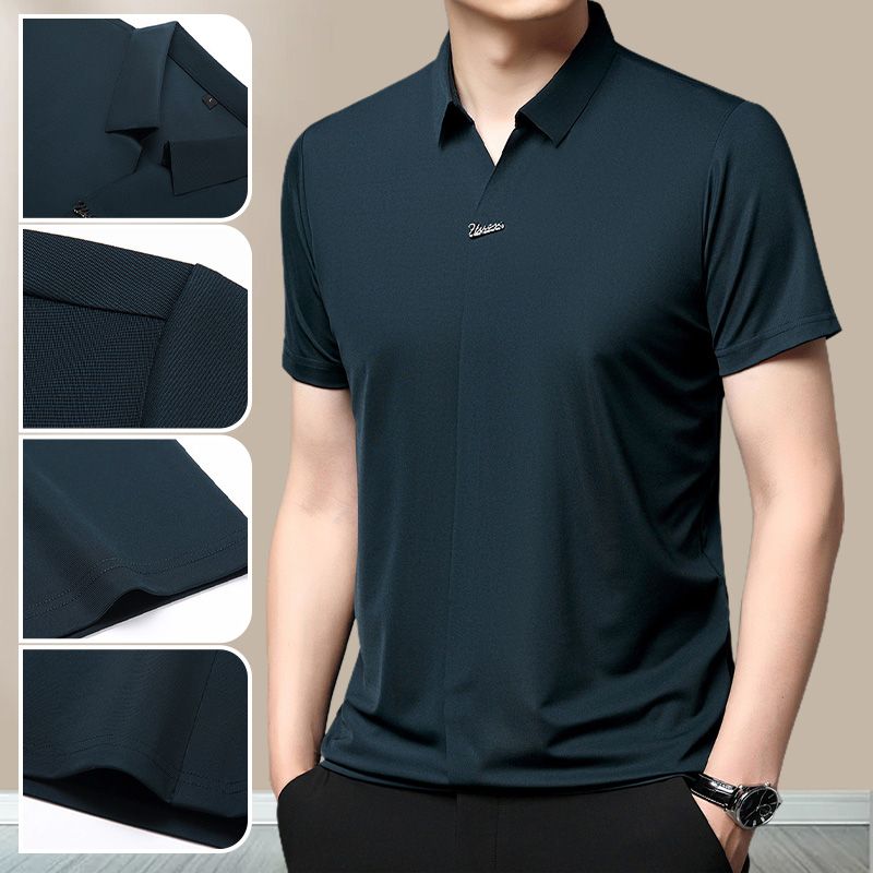 POLO | MEN'S CASUAL T-SHIRT WITH BREATHABLE, WRINKLE-FREE LAPELS