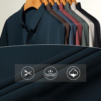 POLO | MEN'S CASUAL T-SHIRT WITH BREATHABLE, WRINKLE-FREE LAPELS