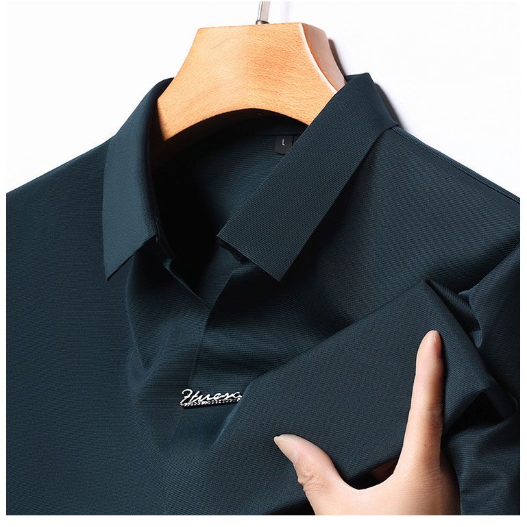 POLO | MEN'S CASUAL T-SHIRT WITH BREATHABLE, WRINKLE-FREE LAPELS