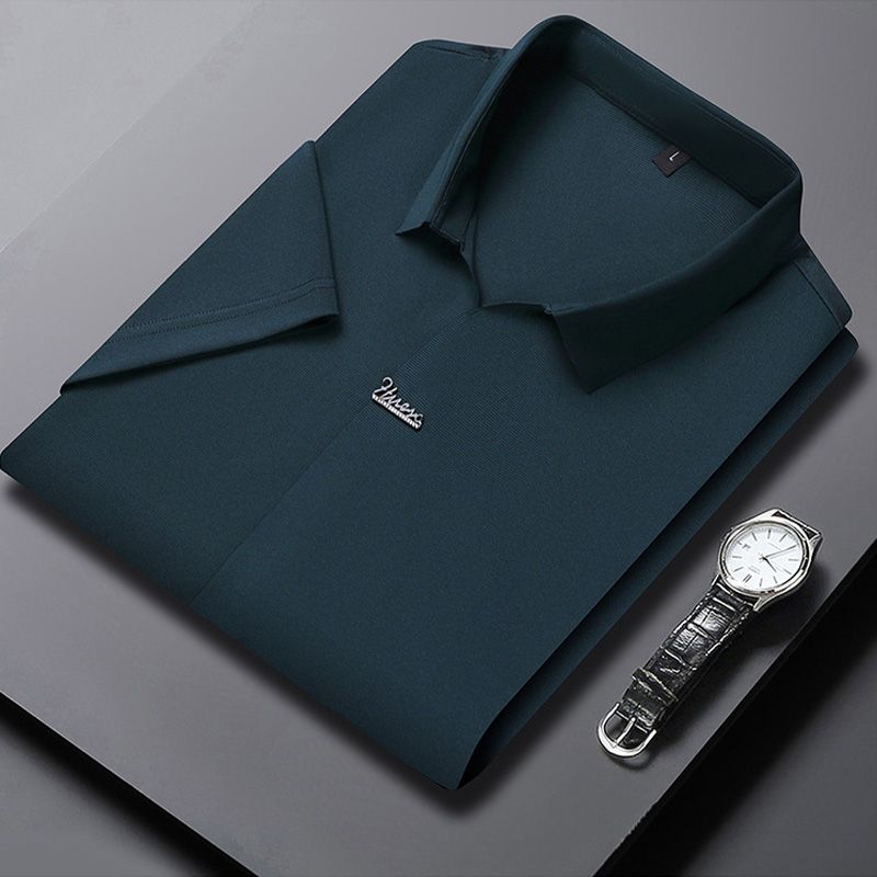 POLO | MEN'S CASUAL T-SHIRT WITH BREATHABLE, WRINKLE-FREE LAPELS