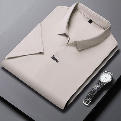 POLO | MEN'S CASUAL T-SHIRT WITH BREATHABLE, WRINKLE-FREE LAPELS