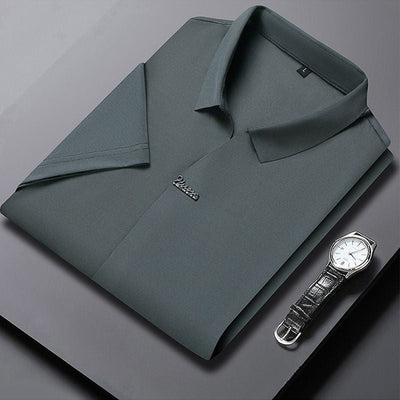 POLO | MEN'S CASUAL T-SHIRT WITH BREATHABLE, WRINKLE-FREE LAPELS