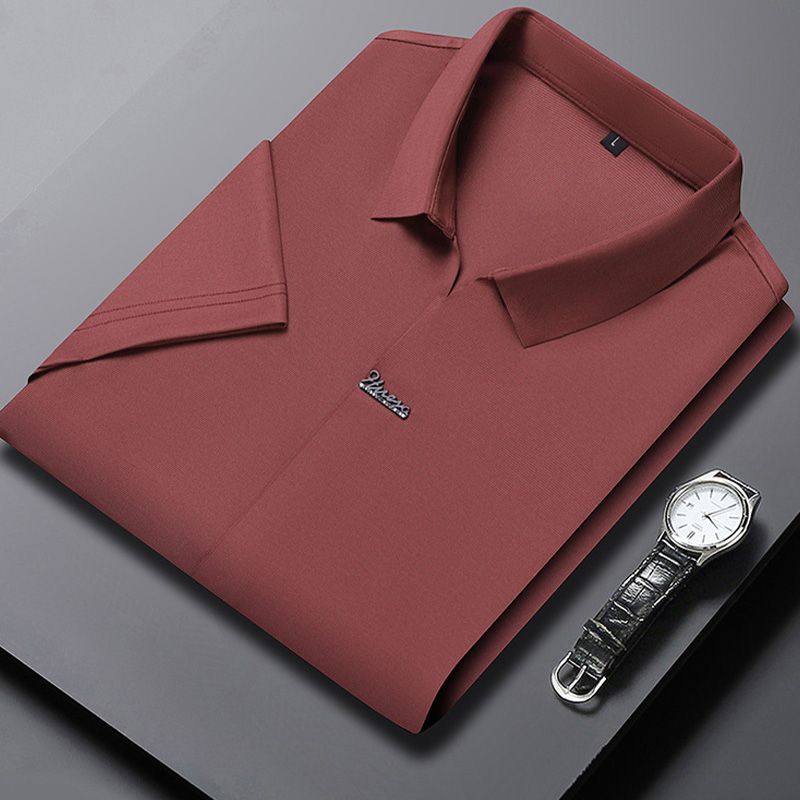 POLO | MEN'S CASUAL T-SHIRT WITH BREATHABLE, WRINKLE-FREE LAPELS